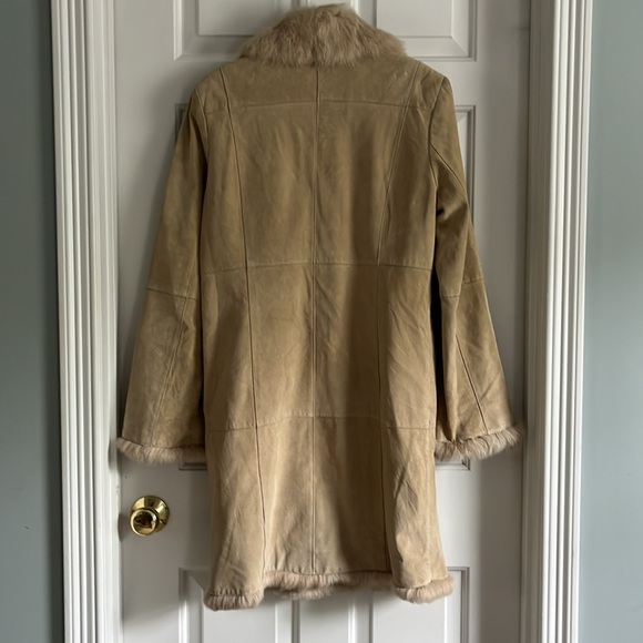 Vintage Adler collection faux fur cuero/suede long coat medium - Picture 7 of 14
